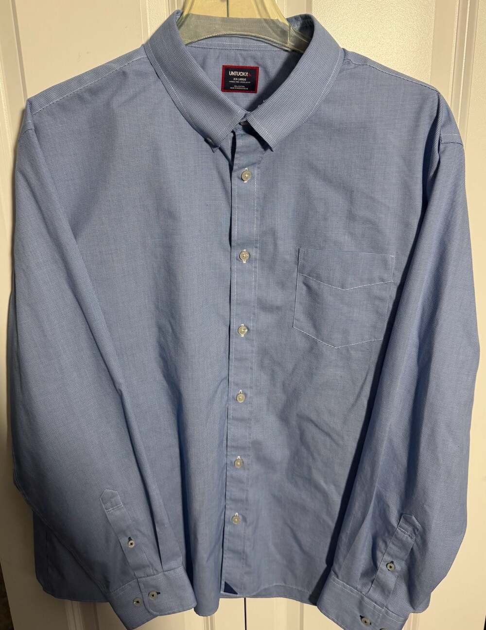UNTUCKit Men's XX-Large Long Sleeve Micro Check Wrinkle Free Button Down Shirt